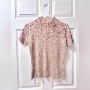 Northeast Knitters Shirt With Pearls Size M